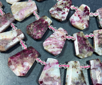 AAA Natural Tourmaline Gemstone Bead Teardrop Trapezoid Shape, Gorgeous Natural Dark Red Color Tourmaline Gemstone Bead Full Strand 15.5” Online now