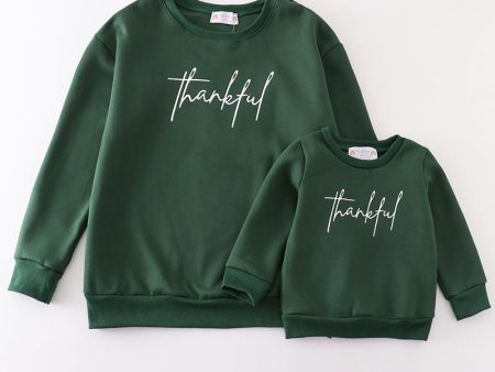 Forest thankful fleece mom&me sweatshirt For Sale