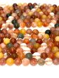 AA+ guide Natural Multi color QUARTZ. round bead yellow , coral , and green color gemstone loose bead. Online Sale