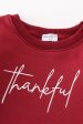 Maroon thankful fleece mom&me sweatshirt For Sale