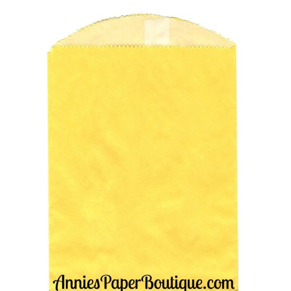 Large Yellow Glassine Bags - 5-3 4  x 7-1 2  Glassine Lined Gourmet Bags Cheap