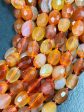 AAA NATURAL Botswana Agate Gemstone Bead Faceted 13x10 Barrel Shape, Gorgeous Red Orange Color Botswana Agate Gemstone Bead Full Strand 15.5 For Discount