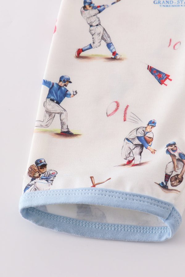 Baseball print boy romper For Sale