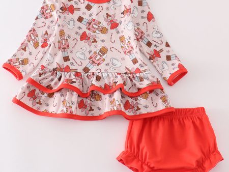 Red nutcracker girl bloomer set Sale