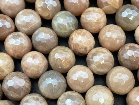 AAA Mystic Natural Sunstone Bead - Faceted 6mm 8mm 10mm 12mm Round Bead - Gorgeous Natural Creamy Brown Color Sunstone - High Quality on Sale