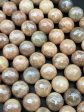 AAA Mystic Natural Sunstone Bead - Faceted 6mm 8mm 10mm 12mm Round Bead - Gorgeous Natural Creamy Brown Color Sunstone - High Quality on Sale