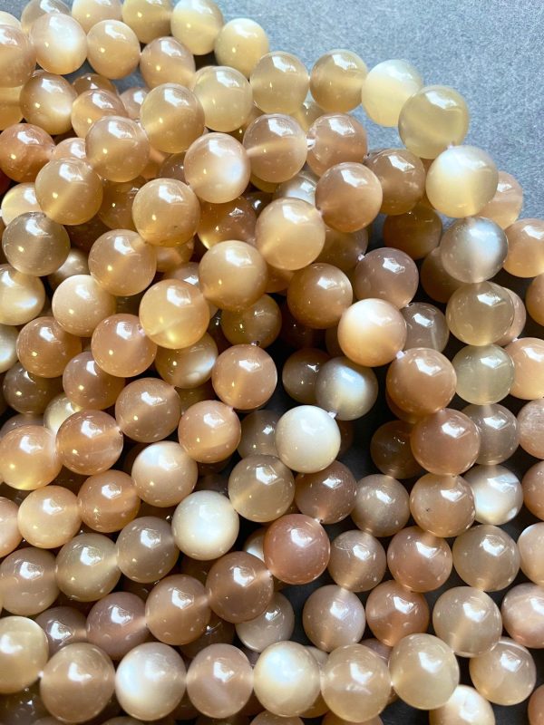 AAA Natural Brown Moonstone 6mm 8mm 10mm Round Beads, Gorgeous Natural Brown Color Moonstone Fashion