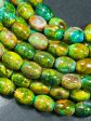 Natural Tibetan Gemstone Bead 19x15mm Barrel Shape, Gorgeous Multicolor Green Blue Tibetan Gemstone Beads, Excellent Quality Full Strand 13  Online Hot Sale