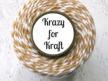 Krazy for Kraft Trendy Bakers Twine - Tan & White - Flax, Light Brown For Discount