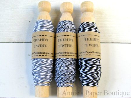 Midnight Trendy Bakers Twine Sampler - Black, Gray, and White Cheap