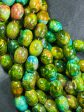 Natural Tibetan Gemstone Bead 19x15mm Barrel Shape, Gorgeous Multicolor Green Blue Tibetan Gemstone Beads, Excellent Quality Full Strand 13  Online Hot Sale