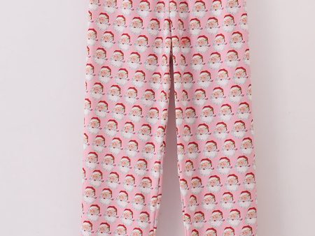 Pink christmas santa claus print women pajamas pants on Sale