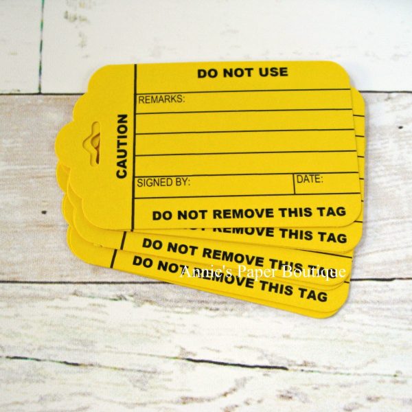 Yellow Caution Tags Discount