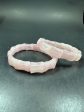 Natural Rose Quartz Bangle Rectangle & Hourglass Shape Gemstone Bracelet. Gorgeous Rose Quartz Gemstone Beaded Bracelet For Discount