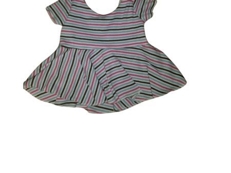 Blue and pink striped peplum top 3t For Sale