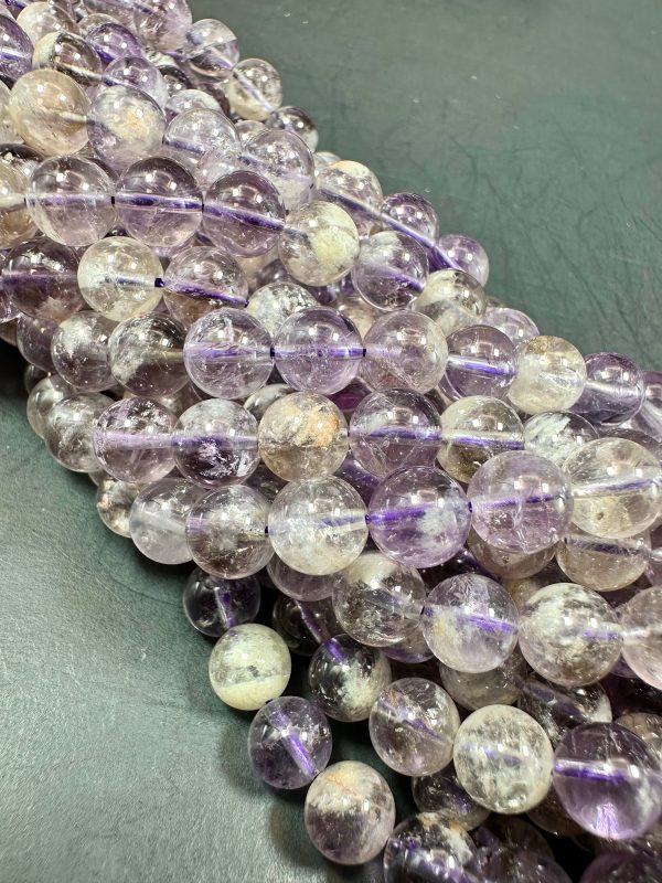 Natural Super 7 Gemstone Bead 6mm 8mm 10mm Round Bead, Beautiful Purple Clear Color Super 7 Gemstone Bead Full Strand 15.5  on Sale