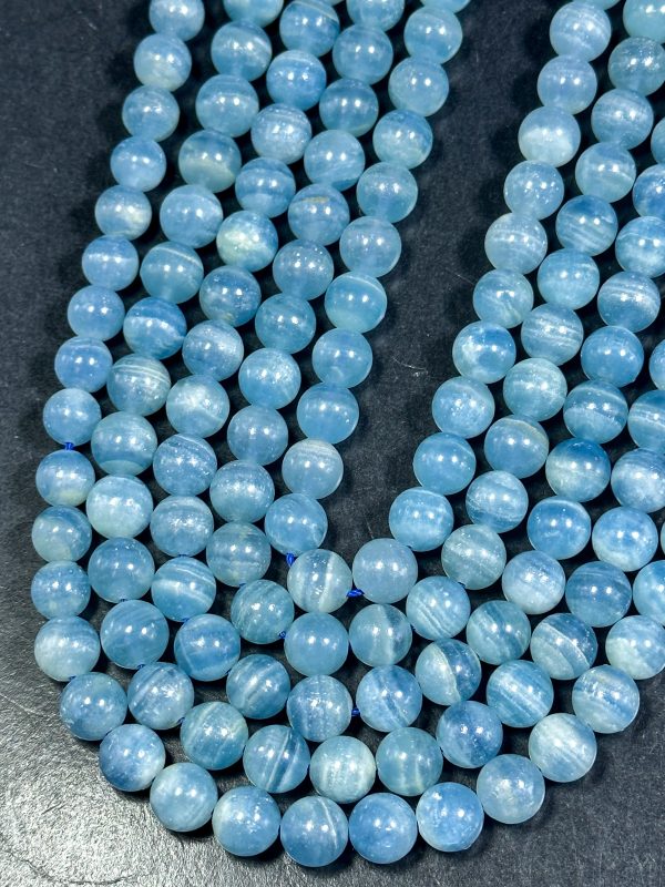 AAA Natural Super Blue Calcite Stone Bead 6mm 8mm 10mm Round Bead. Beautiful Natural Super Blue Color, High Quality Gemstone Beads Online