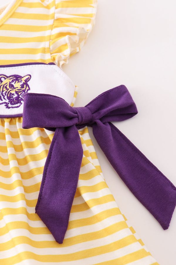 Yellow tiger embroidery LSU girl bloomer set Sale