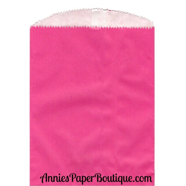 Large Hot Pink Glassine Bags - 5-3 4  x 7-1 2  Glassine Lined Gourmet Bags Online