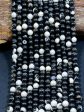 Natural Black White Agate Gemstone Bead 6mm 8mm 10mm Round Beads, Beautiful Black White Color Agate Gemstone Full Strand 15.5  Supply