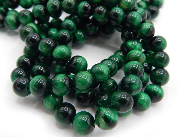 Natural Green Tiger Eye Gemstone Bead 4mm 6mm 8mm 10mm 12mm Round Beads, Gorgeous Green Color Tiger Eye Gemstone Beads, 15.5  Strand Cheap