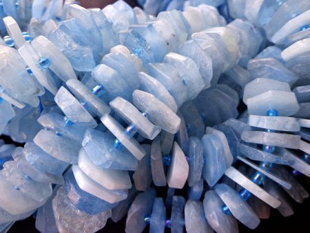 AAA Natural Aquamarine Gemstone Beads 12.5mm Pinwheel Shape Beads, Beautiful Light Blue Beads, Great Quality Beads! Full Strand 15.5  Hot on Sale