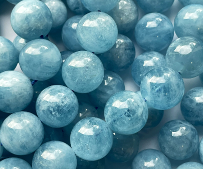 AAA Natural Aquamarine Stone Beads - 4mm 6mm 8mm 10mm 12mm - Gorgeous Blue Aquamarine Gemstone - High Quality Gemstone Strand Online now