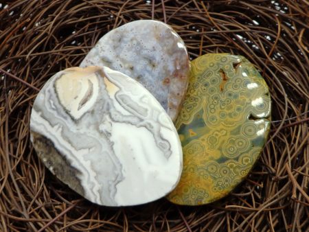 NATURAL Gemstone Ocean Jasper 53x48mm Smooth Oval Shape Pendant Great for JEWELRY making! Not treated in anyway! Online Hot Sale