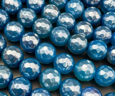 AAA Mystic Blue Jade Gemstone Bead Faceted 6mm 8mm Round Beads, Gorgeous Blue Color Jade Gemstone Beads Online Sale