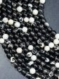 Natural Black White Agate Gemstone Bead 6mm 8mm 10mm Round Beads, Beautiful Black White Color Agate Gemstone Full Strand 15.5  Supply