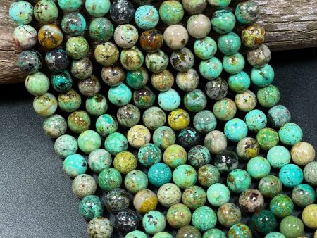 AAA Natural Peru Turquoise Gemstone Bead 8mm 10mm Round Beads, Beautiful Natural Green Blue Brown Color Turquoise Bead For Cheap