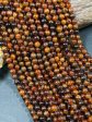 AA+ Natural Hessonite Orange Garnet Gemstone Bead 4mm 6mm 8mm Round Bead, Beautiful Natural Orange Brown Color Garnet Bead Full Strand 15.5  on Sale