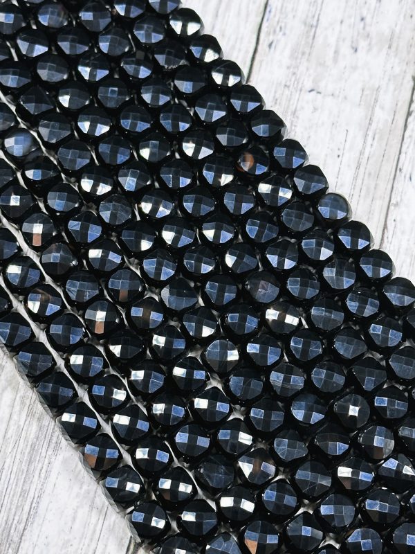 AAA Black Tourmaline Gemstone Bead Faceted 8mm Cube Shape, Gorgeous Natural Black Color Tourmaline Stone Bead Great Quality Full Strand 15.5 For Cheap