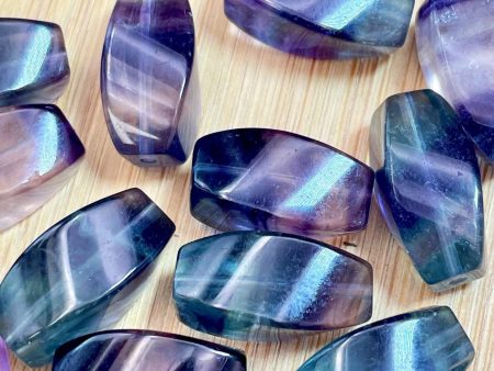 AAA Natural Fluorite Gemstone Bead 17x8mm Barrel Shape, Gorgeous Multicolor Purple Green Fluorite Gemstone Bead, LOOSE BEADS For Cheap