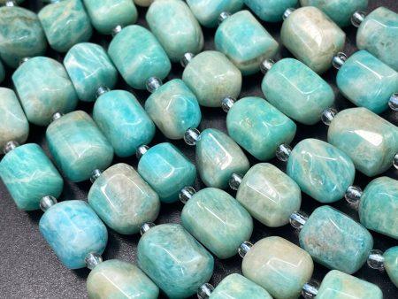 AA Natural Amazonite Gemstone Bead 9x12mm Faceted Nugget Shape, Beautiful Natural Blue Color Amazonite Gemstone Bead Online