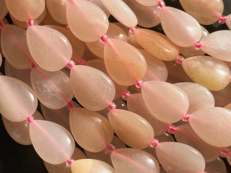 Natural Cherry Blossom Flower Agate Gemstone Bead 18x13mm Teardrop Shape, Beautiful Natural Pink Beige Color Flower Agate Stone Beads 15.5  Fashion