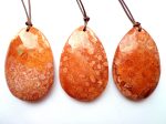 AAA Natural Red Fossil Coral Gemstone Pendant, 53x33mm Teardrop Shape Gemstone Pendant, Beautiful Red Orange Color Fossil Coral Pendant Online Sale