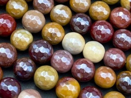 AA Mystic Natural Mookaite Jasper Gemstone Bead Faceted 8mm 10mm 12mm Round Beads, Beautiful Natural Multicolor Red Orange Yellow Mookaite Gemstone Beads Online Hot Sale