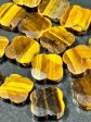 NATURAL Tiger Eye Gemstone Bead Faceted 18mm Clover Flower Shape Gorgeous Golden Brown Honey Yellow Color Gemstone Bead LOOSE Tiger Eye Bead Fashion