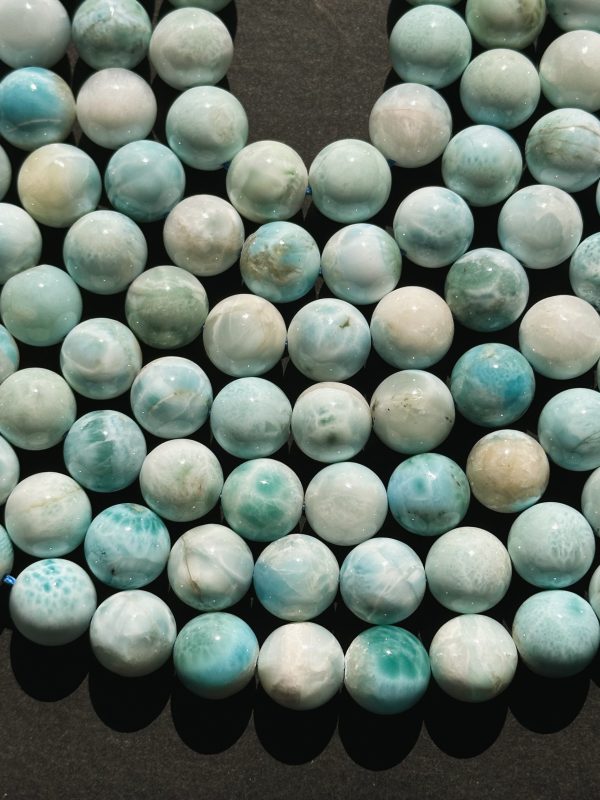 AA+ Natural Larimar Gemstone Round Bead 5mm 6mm 8mm 10mm 12mm Round Bead Beautiful 100% Natural Blue Larimar Bead Larimar Beads Online Sale