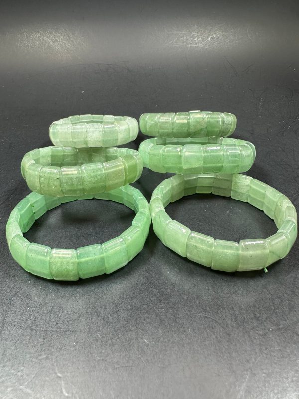 Natural Aventurine Jade Bangle 15x10 Rectangle Shape Gemstone Bracelet. Gorgeous Jade Green Color Bead. High Quality Unique Bangle! For Cheap