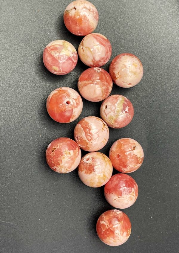 AAA Natural Rhodochrosite Gemstone Bead 12mm Round Bead, Gorgeous Natural Pink Color LOOSE Rhodochrosite Gemstone Beads, LOOSE Beads Online Hot Sale