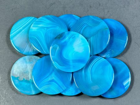 NATURAL Botswana Agate Gemstone Bead 25mm 30mm Coin Shape Beads, Gorgeous Blue Color Botswana Agate Gemstone Beads, LOOSE Gemstone Beads Online now