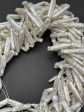 Freshwater pearls Biwa pearl Strip loose pearl necklace beads Natural Silver Color Sale