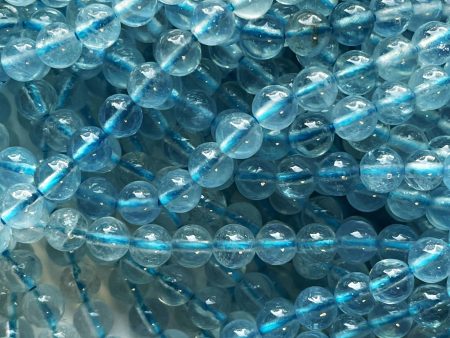 AAA Natural Aquamarine Gemstone Bead 6mm Round Beads, Beautiful Natural Clear Blue Aquamarine Stone Beads 15.5  Strand Cheap