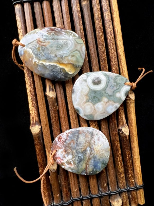 Natural Ocean Jasper Teardrop Pendant 47x58mm Gorgeous Natural Ocean Jasper Color Loose Pendant Loose Bead Loose Jasper Loose Gemstone Hot on Sale