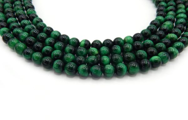 Natural Green Tiger Eye Gemstone Bead 4mm 6mm 8mm 10mm 12mm Round Beads, Gorgeous Green Color Tiger Eye Gemstone Beads, 15.5  Strand Cheap