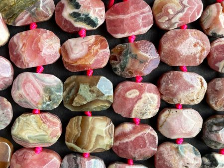 AA Natural Rhodochrosite Gemstone Bead Faceted 14x16mm Rectangle Shape, Gorgeous Natural Pink Color Rhodochrosite Gemstone Bead Discount