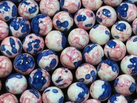 Beautiful Rain Flower Stone Bead 4mm 6mm 8mm 10mm Round Beads, Gorgeous Multicolor Pink Blue Color Rain Flower Bead Full Strand 15.5  For Cheap