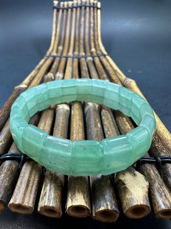 Natural Aventurine Jade Bangle 15x10 Rectangle Shape Gemstone Bracelet. Gorgeous Jade Green Color Bead. High Quality Unique Bangle! For Cheap